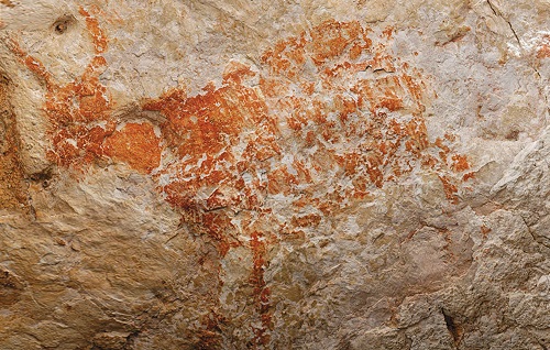 Pictură rupestră din peștera de la Lubang Jeriji Saléh, Indonezia (cca. 40 000 de ani)